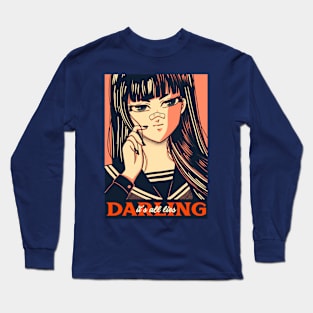 Retro Anime Girl It's All Lies Darling Long Sleeve T-Shirt